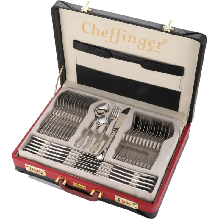 72 teiliges Besteck-Set für 12 Personen aus hochwertigem 18/10 Edelstahl in Silber – Bild 5