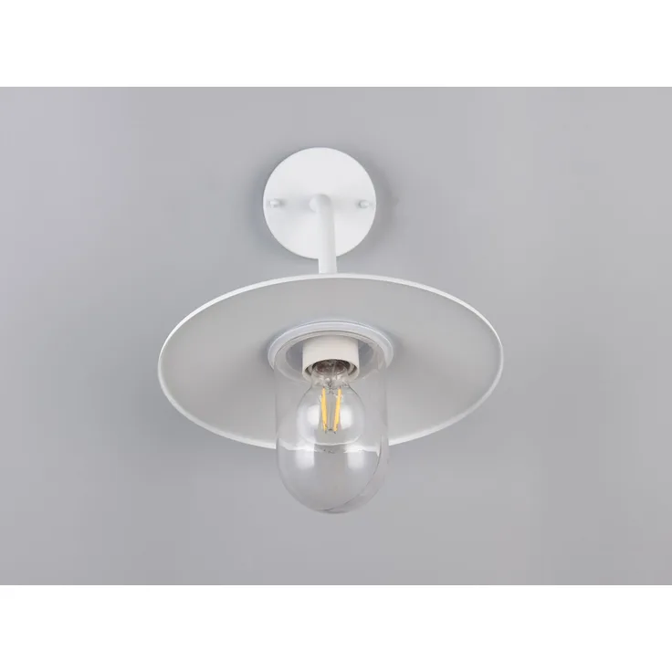 Vintage LED Außenwandleuchte in Weiß, Höhe 32cm