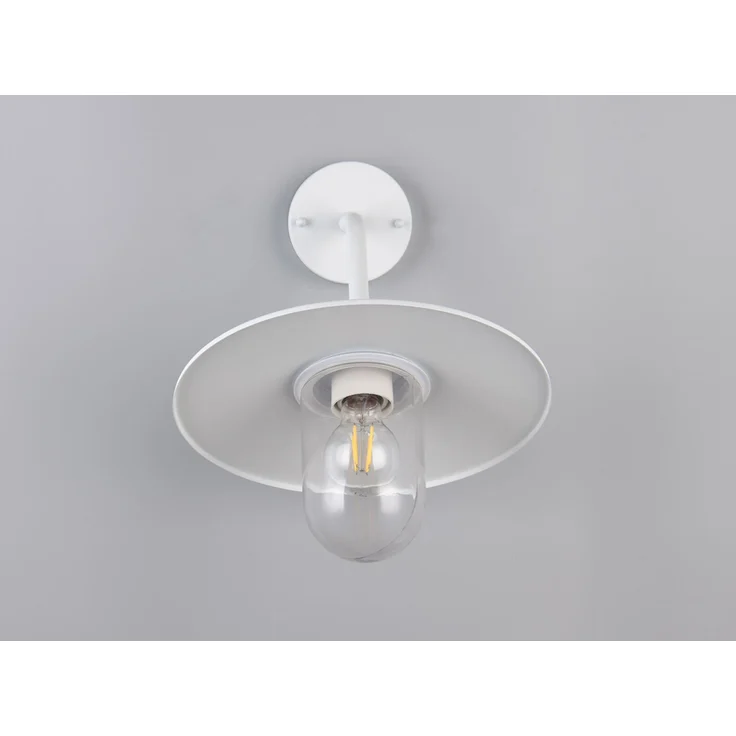 Vintage LED Außenwandleuchte in Weiß, Höhe 32cm