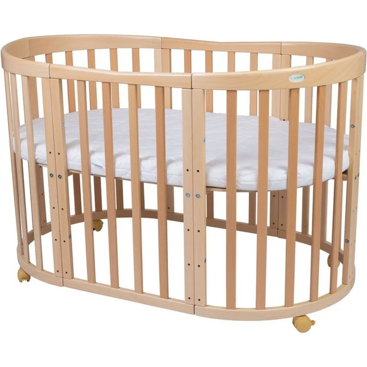 Waldin Ovales Kombibett 7-in-1 – inkl. Matratze – - Material: massiv Buchenholz - Babypark. de – Bild 3