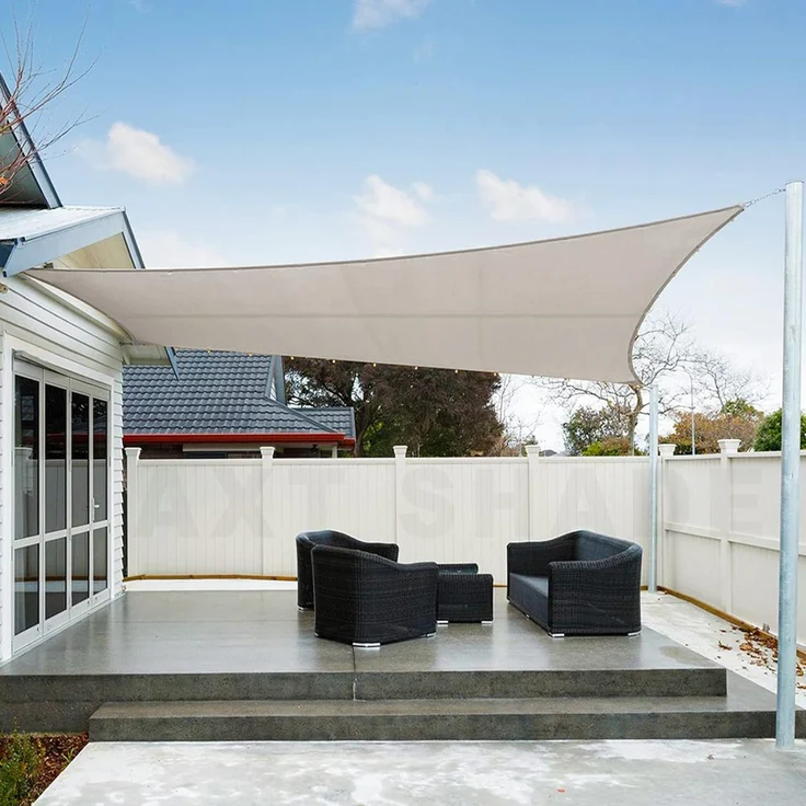 AXT SHADE Sonnensegel Wasserdicht Rechteckig 3x4 m Wetterschutz Sonnenschutz PES Polyester mit UV Schutz für Terrasse Balkon Garten-Taupe – Bild 1