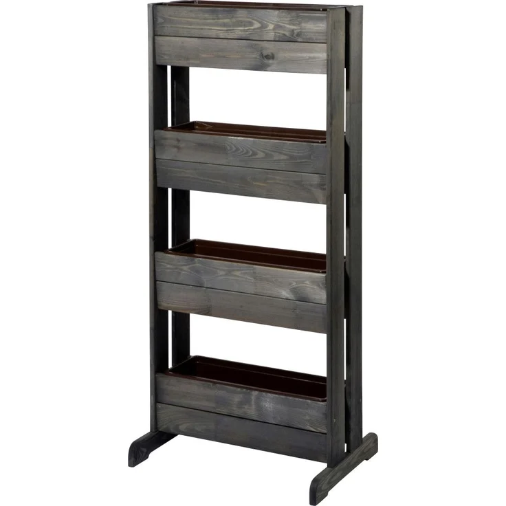 Dobar Vertikalbeet mit 4 Pflanzkästen, anthrazit