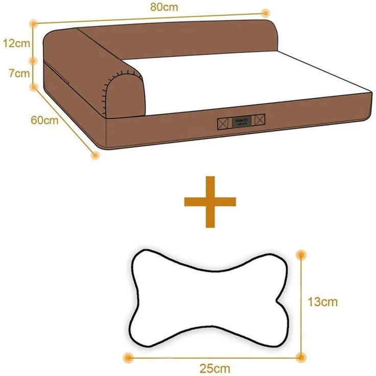 M-Diamant Tierbett Hundebett Waschbares orthopädisches Haustierbett Hunde Katzen, Plüsch, Rutschfest & atmungsaktiv – Bild 2