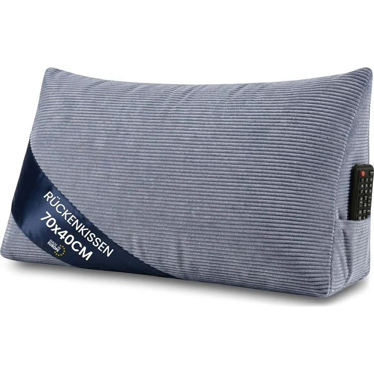 Amazinggirl Rückenkissen Keilkissen Cord Kissen 70x40 cm - Lesekissen für Bett Sofa und Couch – Bild 1