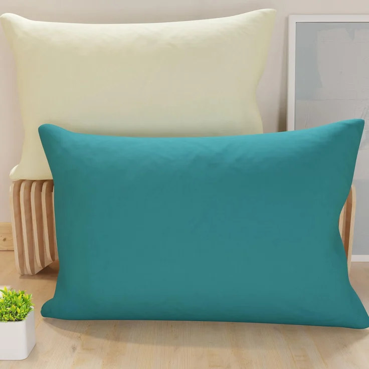 Petti Artigiani Italiani - 1 Paar Kissenbezüge 70 x 40 cm aus Mikrofaser, Dekokissen für Schlafzimmer, Sofa, Set mit 2 Kissenbezügen, doppelseitiger Kissenbezug Tiffany Creme