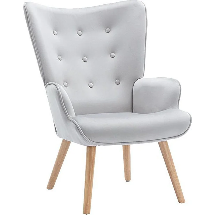 Vente-unique - VATELY - Sessel mit gerader Rückenlehne - Holz, Platte - Holz - Grau - 69 x 78 x 95.5 cm – Bild 4