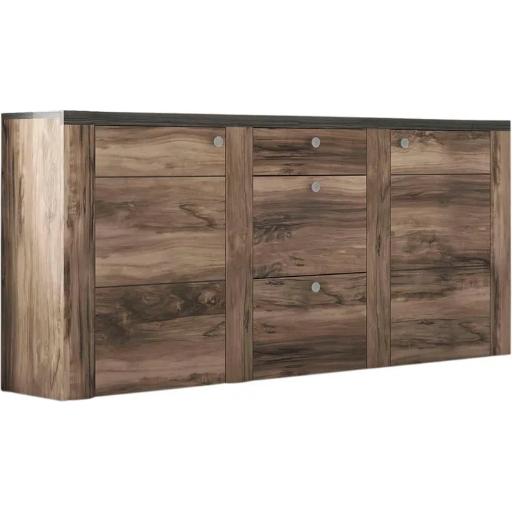 Home affaire Sideboard Larona, zeitlose Kommode mit 2 Türen, 3 Schubkästen, Türkommode, Höhe 84 cm, viel Stauraum, Anrichte mit dekorativer Rahmenoptik