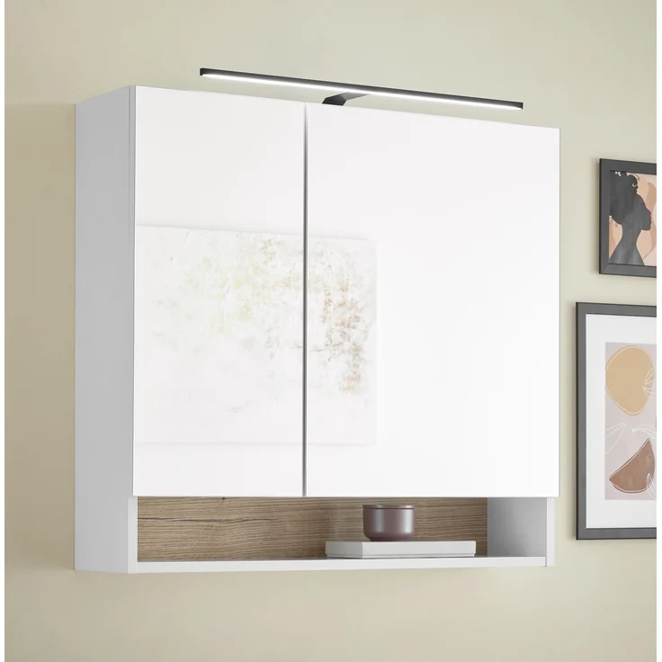 Badezimmer-Set >Denver< (2-tlg.) in weiß / Evoke Eiche Dekor - 80x195x35 (BxHxT) – Bild 5