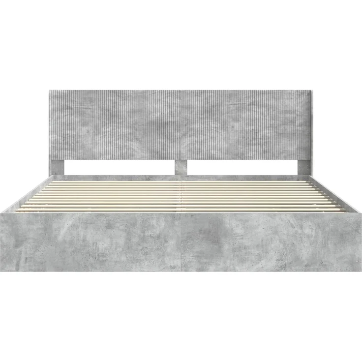 vidaXL Bettgestell mit Stauraum und Kopfteil Betongrau 180 x 200 cm 3413926 – Bild 6