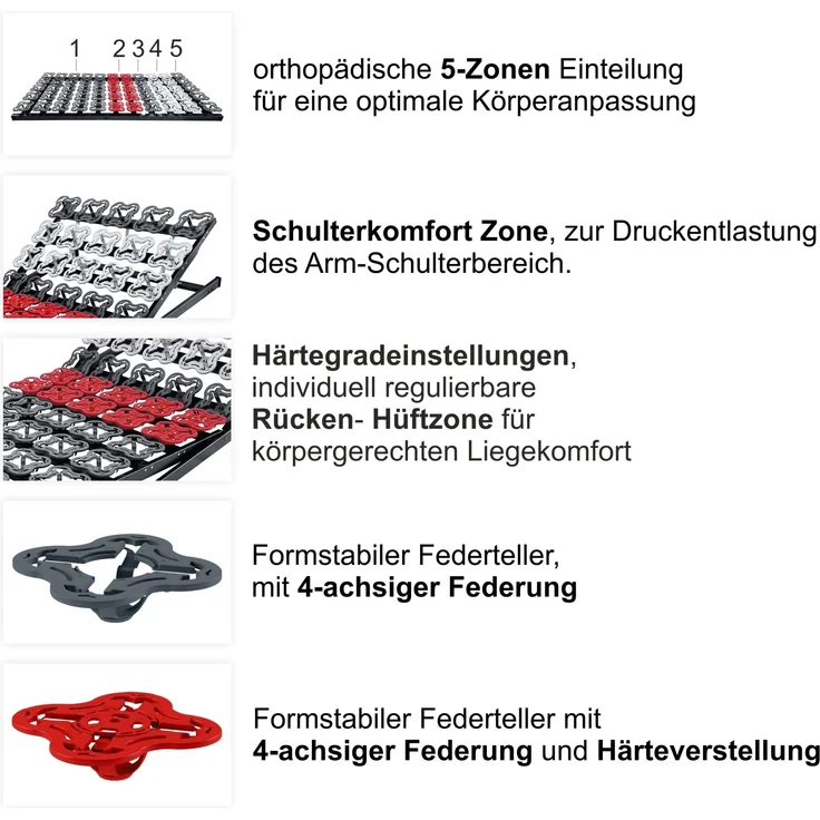 Setangebot: 2 Stück TerraMed T-Flex Teller-Lattenroste. 80x200cm. manuell verstellbar – Bild 6