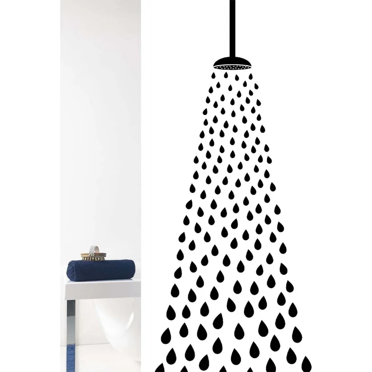 GRUND DOCCIA Duschvorhang 180 x 200 cm, Weiß/Schwarz – Bild 1