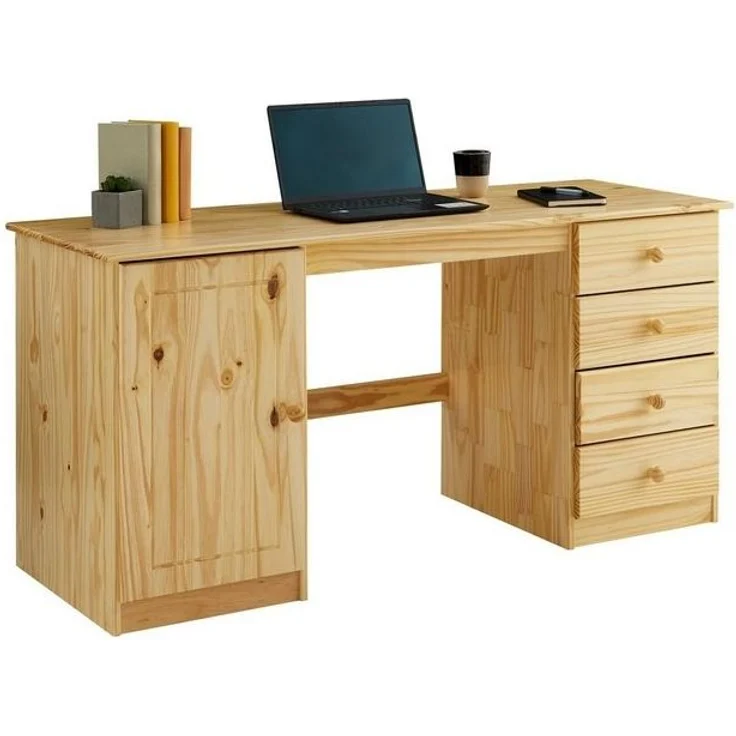 IDIMEX Schreibtisch MANAGER, Bürotisch mit Stauraum, 4 Schubladen und Fach Kiefer Massivholz natur – Bild 4