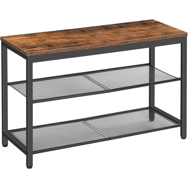 Hoobro SCHUHREAL BRAUN Holzspanplatte Aufbewahrungsbank (H 48.5 x T 75 x B 28.5 cm)
