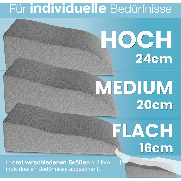 Bestschlaf Lagerungskissen für Beine, Erwachsene, 100% Visko-Mineralschaum, waschbarer hochwertiger Jacquard-Bezug – Bild 3