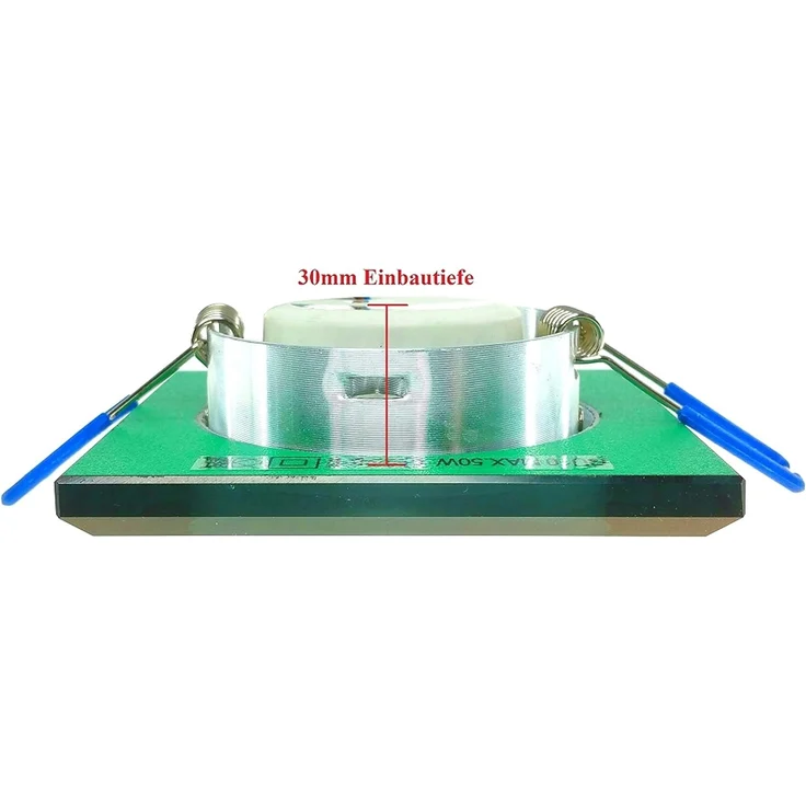 TRANGO LED Einbauleuchte, 3 Stufen dimmbar, 6er Set 6736S-06MOSD *BLACK CRYSTAL* LED Deckenstrahler aus schwarzem handgeschliffenem Glas & Alu inkl. 6x 3-Stufen dimmbar Ultra Flach LED Modul, 3000K warmweiß, Einbauspot, Deckenleuchte – Bild 6