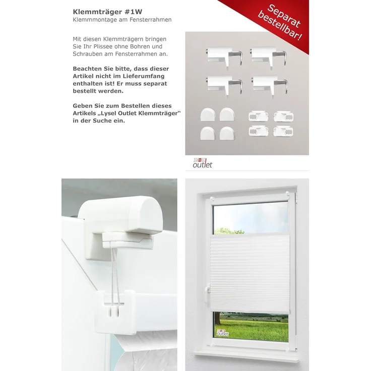 Lysel - Qualitätsplissee Crush Tageslicht weiß - Plissee in der Größe (Bx H) 70cm * 130cm – Bild 9