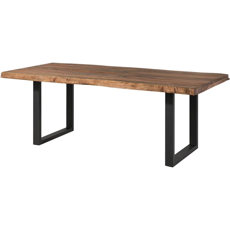 Baumtisch Sheesham 180x90x77 grau gebeizt / U-Beine anthrazit matt FREEFORM 5 – Bild 10