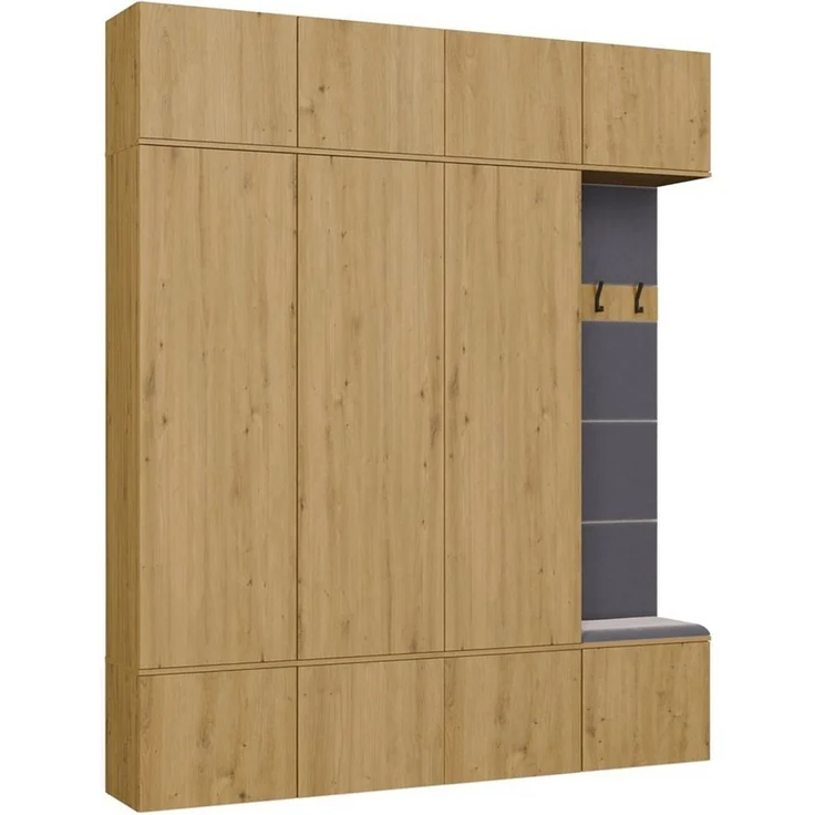 Raumhirsch Furniture Schuhschrank Garderobenschrank für Flur und Eingangsbereich (Kleiderschrank sowie Schuhschrank im SET) verschiedene Farben – Bild 2