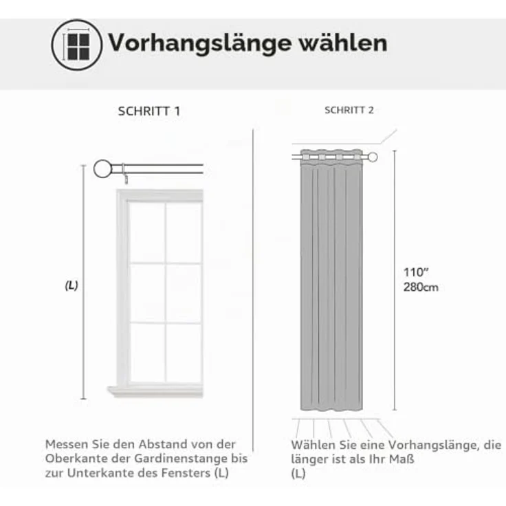 Deconovo Abdunklungsvorhang Blickdichte Vorhänge Thermogardine Dunkelgrau | 1 Stück, H290 x B140 cm, Ösenschal, Abdunkelnd, Kälteschutz und Hitzeschutz, Vorhang für Schlafzimmer, Sichtschutz, UV-Schutz – Bild 8