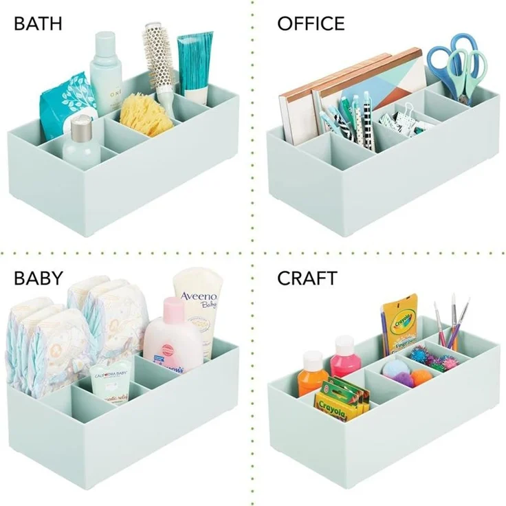 Schminkaufbewahrung Kosmetik Organizer 6 Fächer mDesign BPA frei mintgrün – Bild 7