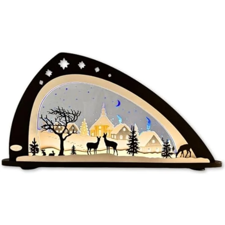 Weigla LED Schwibbogen Stille Nacht, Erzgebirge garantiert, aus Buchenholz & Acrylglas – Bild 1
