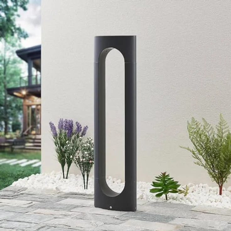 Lucande LED Außenleuchte Fenti, einflammige Wegeleuchte in Schwarz aus Aluminium, IP65 wasserdicht, energiesparend – Bild 3