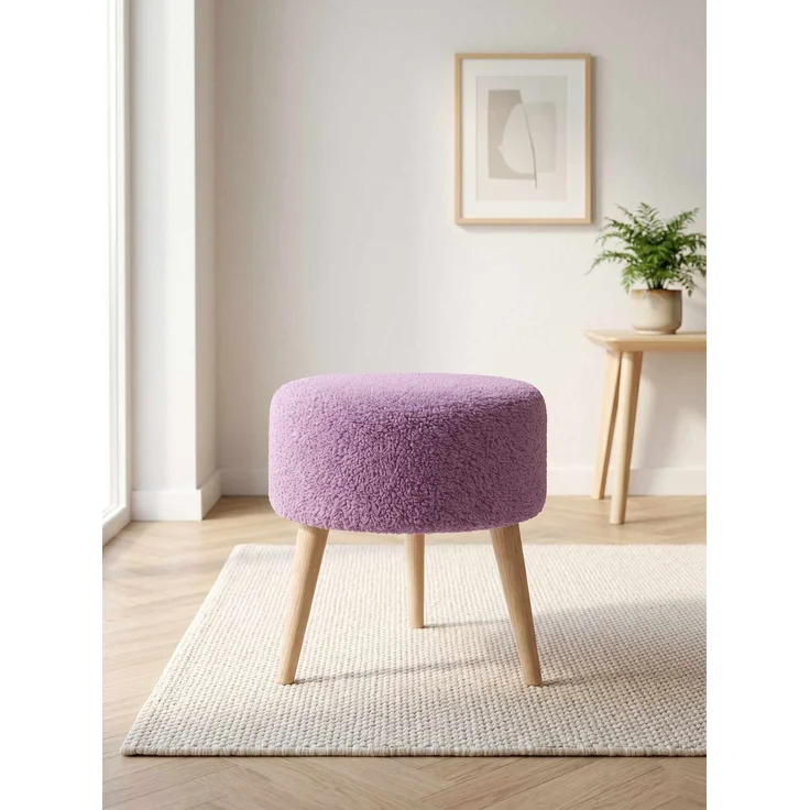 Hanah Home 'Az-Ovl-Ws - Lilac' Pouffe, Lila, 40 x 42 x 40 cm – Bild 1