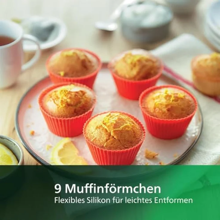 Philips Backblech HD9957/00 für Airfryer XXL 5000er Serie, inkl. 9 Silikon-Muffinförmchen, spülmaschinenfest – Bild 5