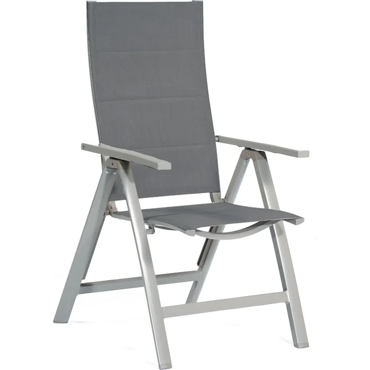 SunnySmart Garten-Klappsessel Concept Aluminium mit Polstertextilgewebe silber Gartenstuhl