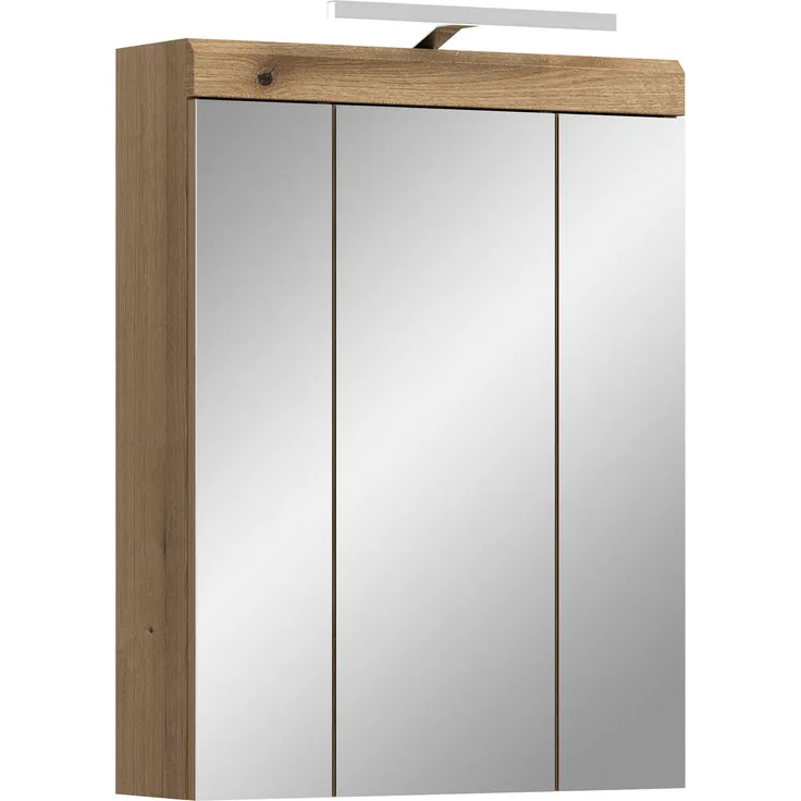 Spiegelschrank inkl. Bel. B/H/T: 60x79x18 cm in Evoak Oak Nachbildung