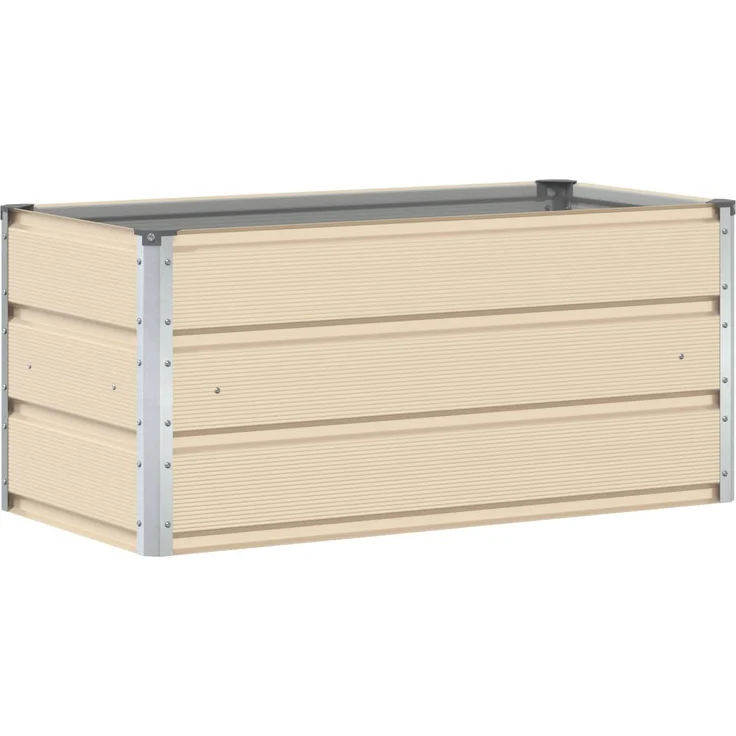 vidaXL Pflanzkübel Elfenbein 100 x 50 x 45 cm Verzinkter Stahl 42018098 – Bild 1
