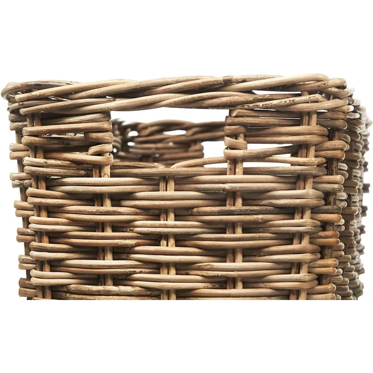 Kobolo Aufbewahrungskorb Regalkorb Rattan kubu mit Grifflöchern – Größe S – Bild 3