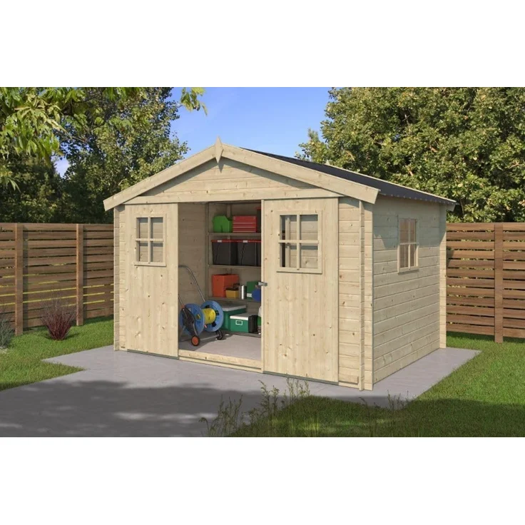Alpholz Gerätehaus Evere 19 Gerätehaus aus Holz Geräteschrank mit 19 mm Wandstärke Gartenhaus mit Montagematerial – Bild 6
