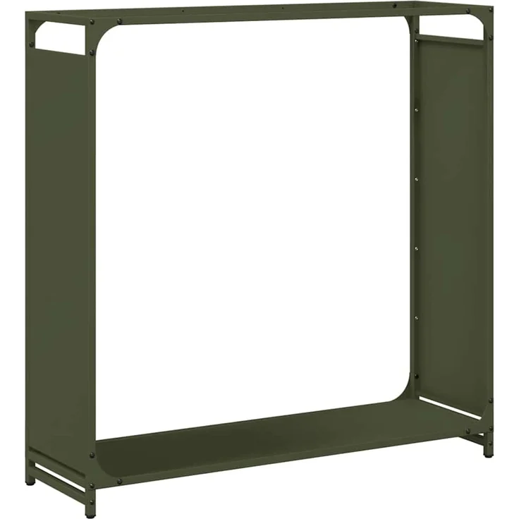 vidaXL Brennholzregal Olivgrün 90x28x90 cm Kaltgewalzter Stahl 864218 – Bild 1