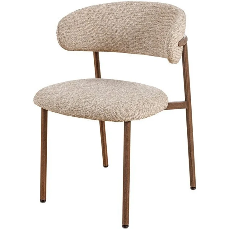 riess-ambiente Polsterstuhl BELFORT taupe beige - Strukturstoff, Metall, Walnuss-Design, zeitlos (Einzelartikel, 1 St), Moderner Esszimmerstuhl - ideal für Wohnzimmer, Küche oder Homeoffice – Bild 2