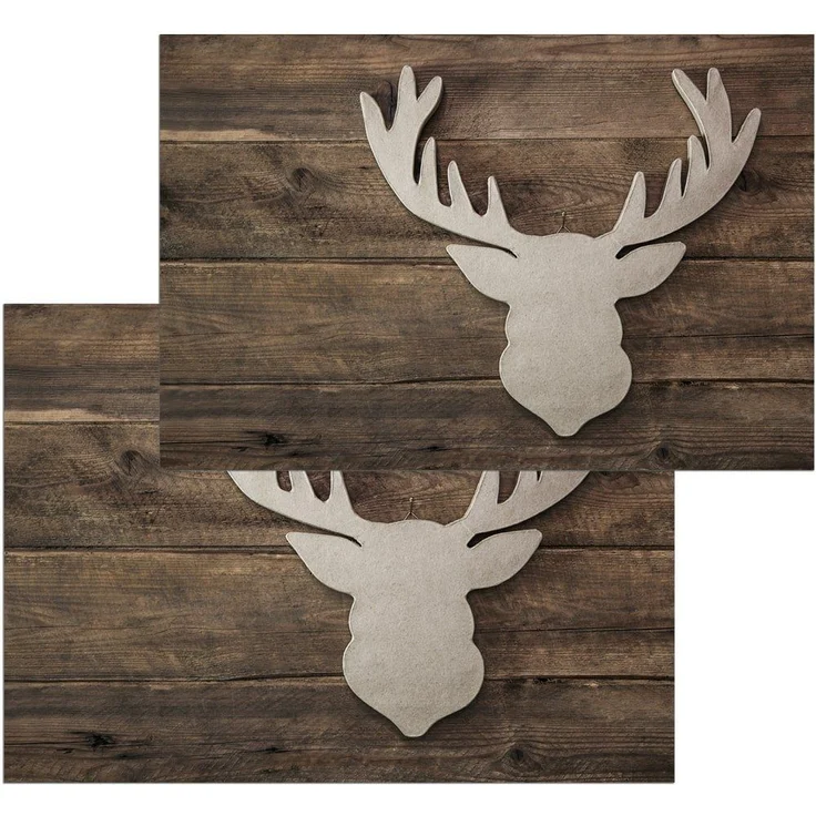 matches21 HOME & HOBBY Fußmatte Türmatte Hirsch Landhaus in 50x70 cm als Fussabtreter, rechteckig, Höhe: 5 mm, Rutschfester Türvorleger für innen als waschbare Schmutzfangmatte – Bild 2