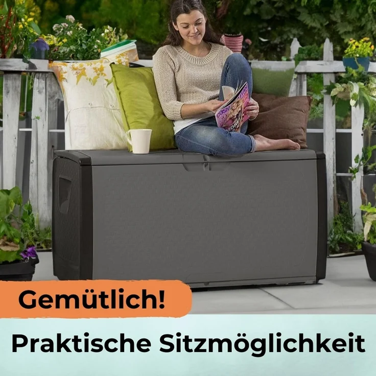 GarPet Gartenbox Gartenbox Wetterfest Outdoor Auflagenbox Wasserdicht Garten Box 430 L – Bild 4