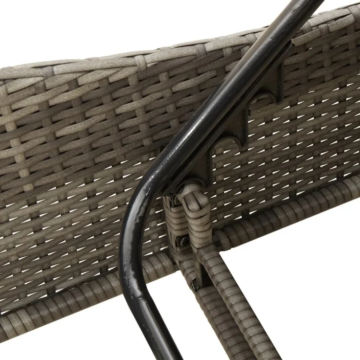 vidaXL Sonnenliege mit Auflage Grau 60x205x73 cm Poly Rattan 368280 – Bild 9