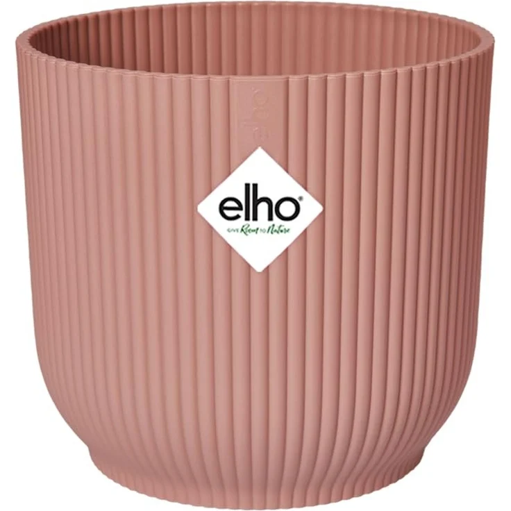 elho Vibes Fold Rund 35 Pflanzentopf - Blumentopf für Innen - 100% recyceltes Plastik - Ø 34.9 x H 32.4 - Rosa/Zartrosa