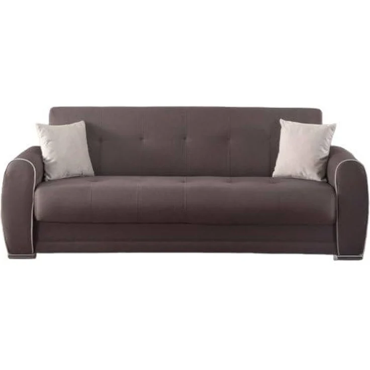 Dmora Schlafsofa 3-Sitzer Alejandro 224x85 cm Grau Stauraum – Bild 4