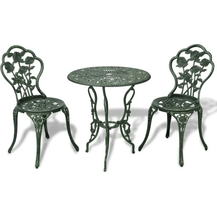 vidaXL 3-tlg. Bistro-Set Aluminiumguss Grün 42164
