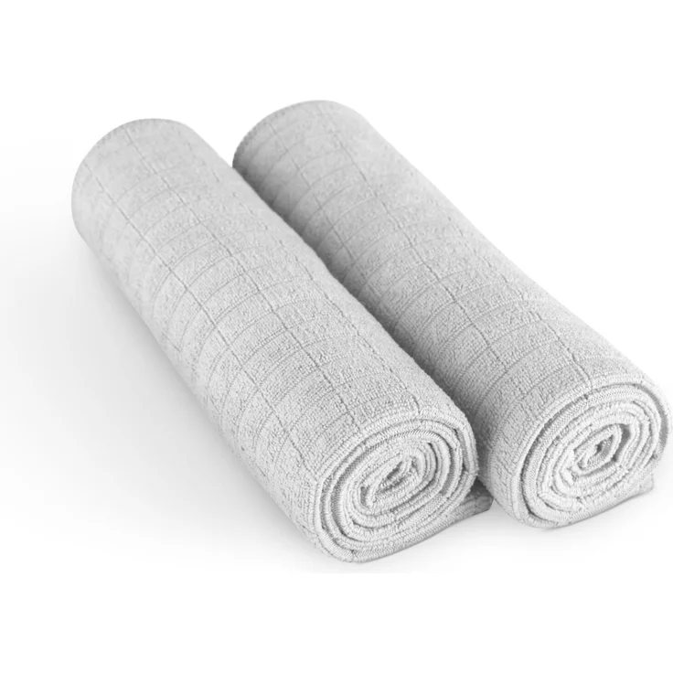 Premium Mikrofasertuch 300g/m² - Microsensation - 65x45cm ( Hellgrau / 2er Pack ) Reinigungstücher Geschirrtücher - super saugfähige Küchentücher – Bild 1