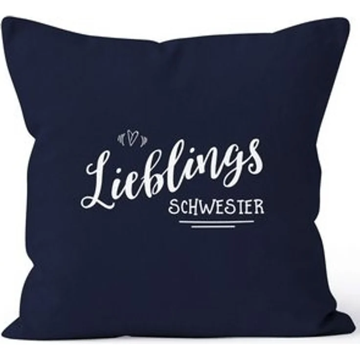 MoonWorks Dekokissen Kissenbezug Lieblingsschwester Geschenk Schwester Familie Geschwister Lieblingsmensch 40x40 Baumwolle MoonWorks® – Bild 4