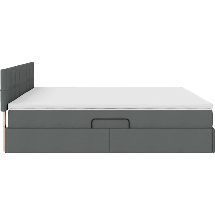vidaXL LED-Speicherbett mit Matratze Dunkelgrau 200 x 200 cm Stoff 3371167 – Bild 10