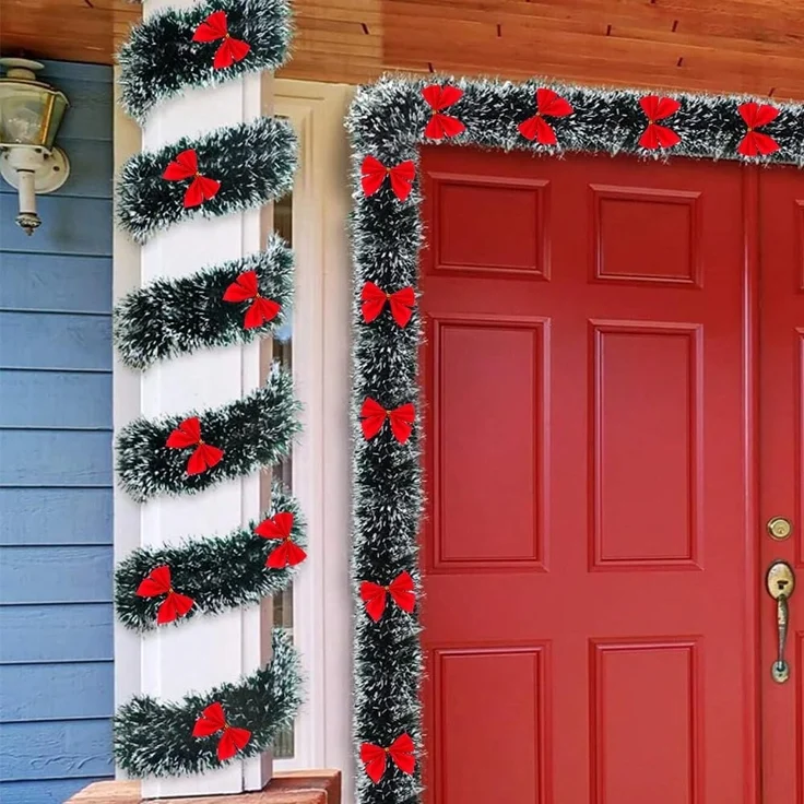 4 m Weihnachtsdekoration, Baumform, hängend, Rosa, Innen & Außen, 2m pro Teil – Bild 3