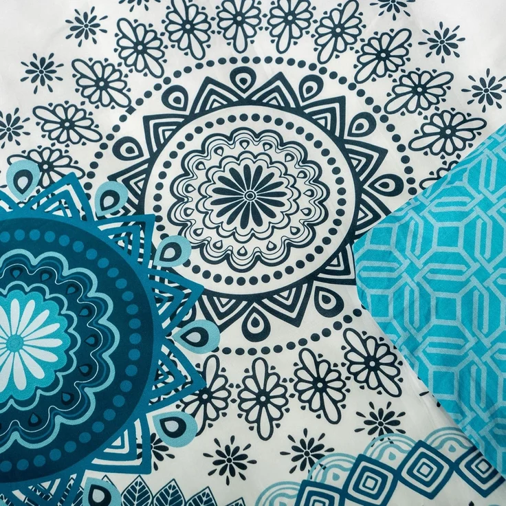 Traumschloss Bettwäsche Baumwolle, Renforcé, 2 teilig, Zebra Mandalas blau – Bild 3