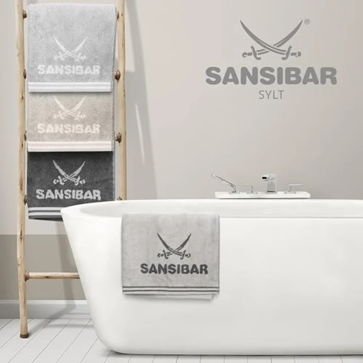 Sansibar Sylt Duschtuch Badetuch Saunatuch Frottier-Serie "Doubleface“, 80x150 cm, mit hochwertig gewebtem Sansibar Logo – Bild 6