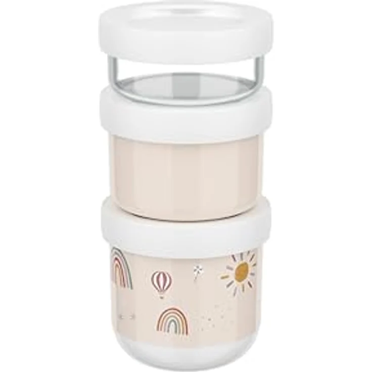 Mepal - Snackbox stapelbar 3-teilig Mio - Stapeln nach Bedarf - Mikrowellen- und Gefrierfachgeeignet - Auslaufsicher - Spülmaschinengeeignet - 100 + 175 + 275 ml - Sunshine & Rainbow – Bild 1