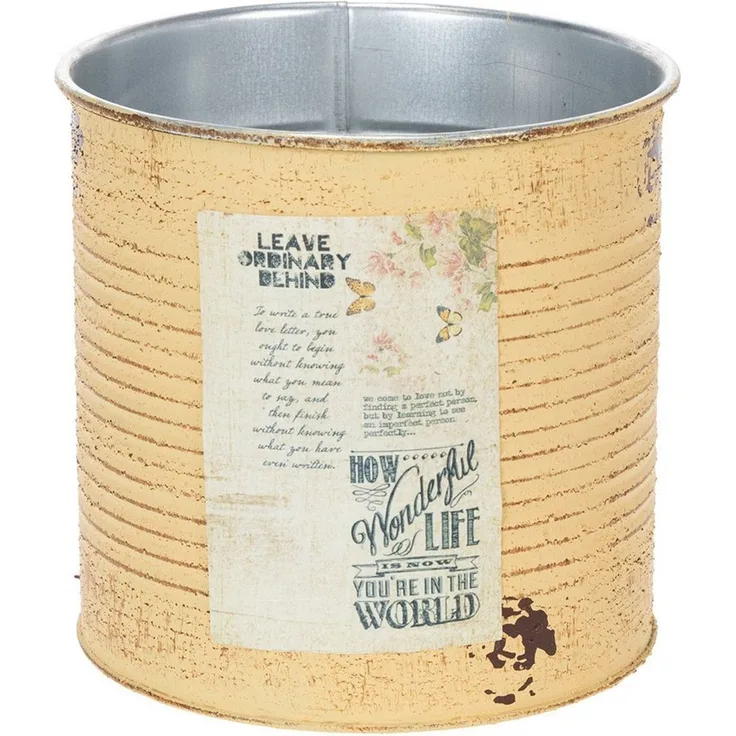 Florists Products Übertopf Deko-Vintage-Pflanzgefäß mit Shabby-Chic-Design aus Metall
