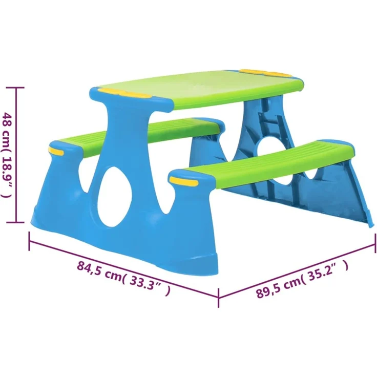 vidaXL Picknickbank für Kinder 89,5x84,5x48 cm Polypropylen 94212 – Bild 8